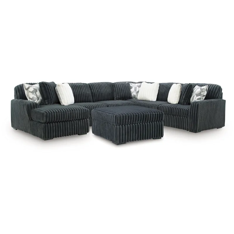 Midnight-Madness 4-Piece Sectional and Ottoman