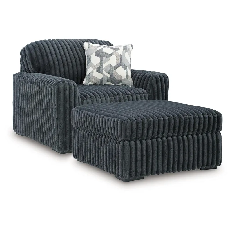 Midnight-Madness Oversized Chair and Ottoman