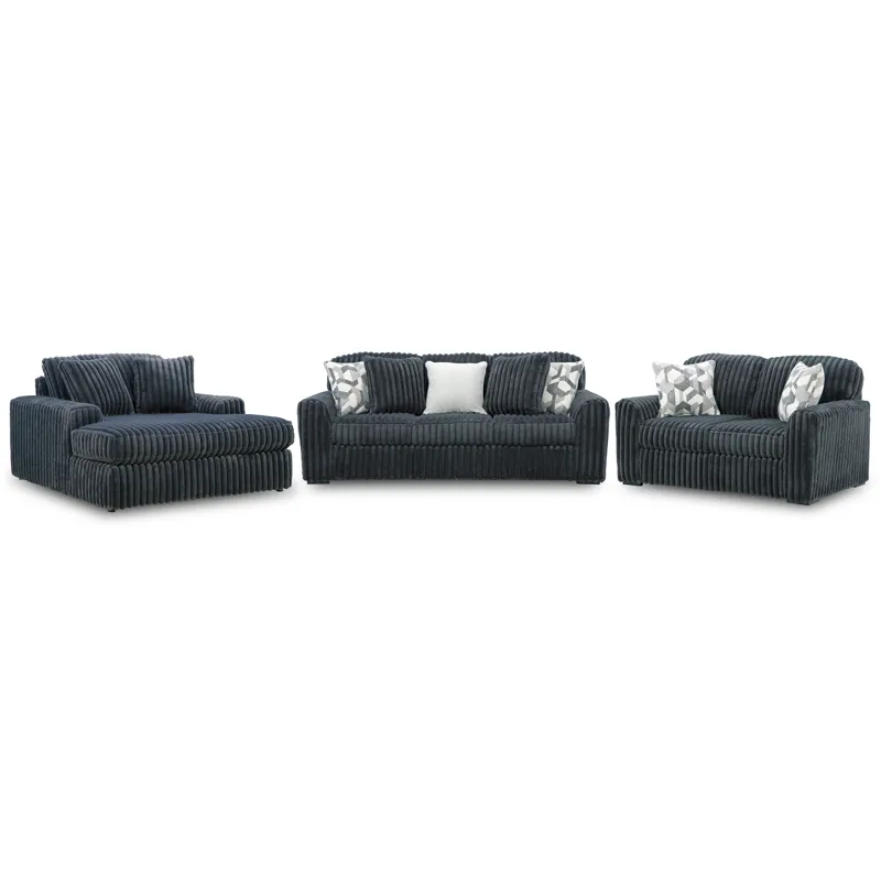 Midnight-Madness Sofa, Loveseat and Oversized Chaise