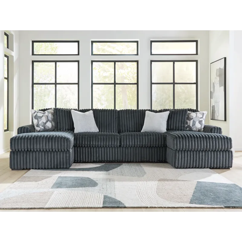 Midnight-Madness 3-Piece Double Chaise Sectional