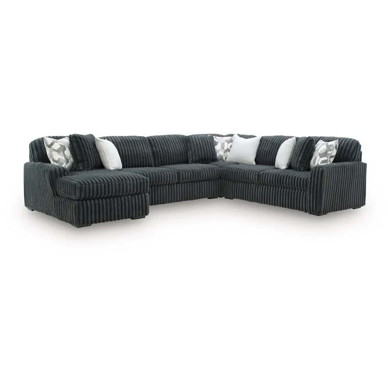 Midnight-Madness 4-Piece Sectional with Chaise