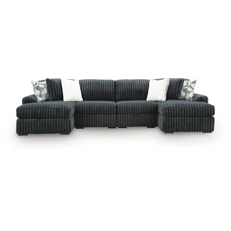 Midnight-Madness 4-Piece Double Chaise Sectional