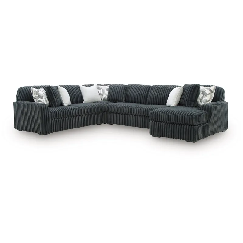 Midnight-Madness 4-Piece Sectional with Chaise