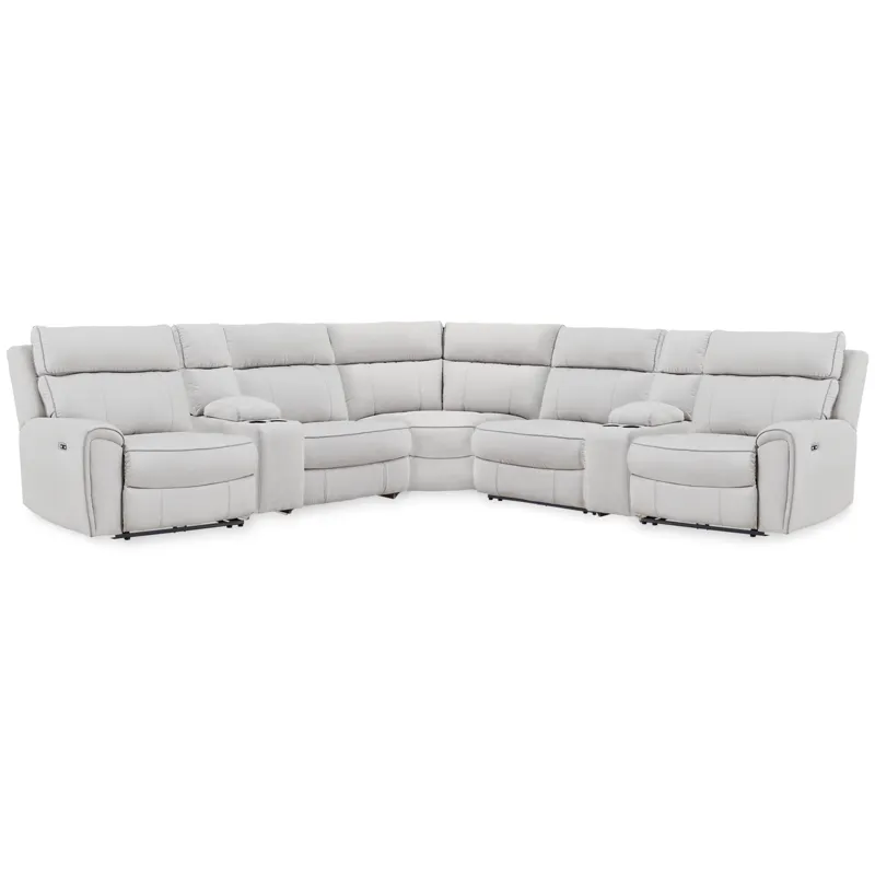 Social Pointe 7-Piece Reclining Sectional with Storage Consoles