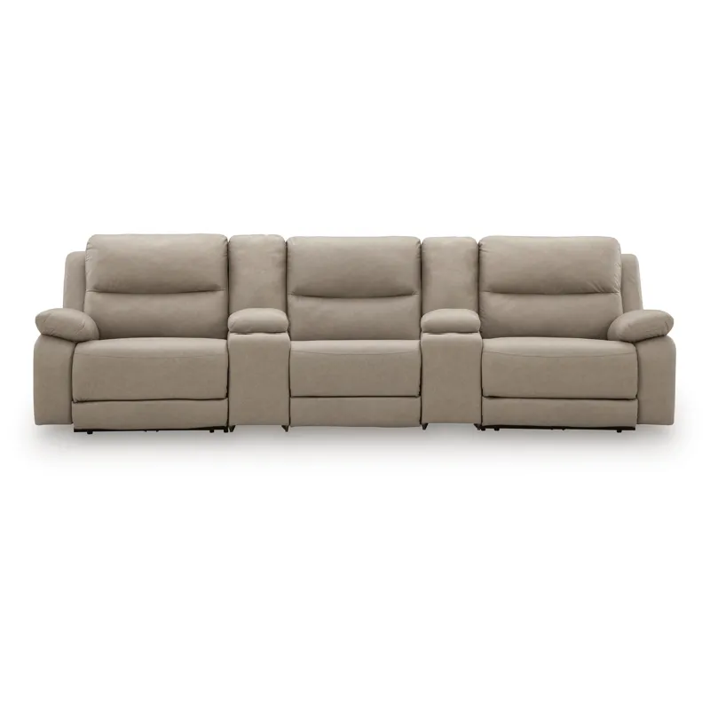 Narwhal Place 5-Piece Reclining Sectional with Storage Consoles