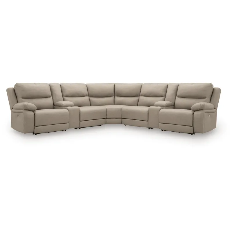 Narwhal Place 7-Piece Reclining Sectional with Storage Consoles