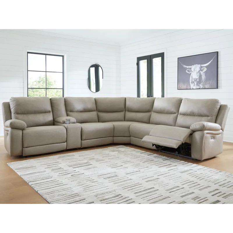 Narwhal Place 6-Piece Reclining Sectional with Storage Console