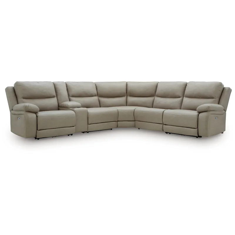 Narwhal Place 6-Piece Reclining Sectional with Storage Console