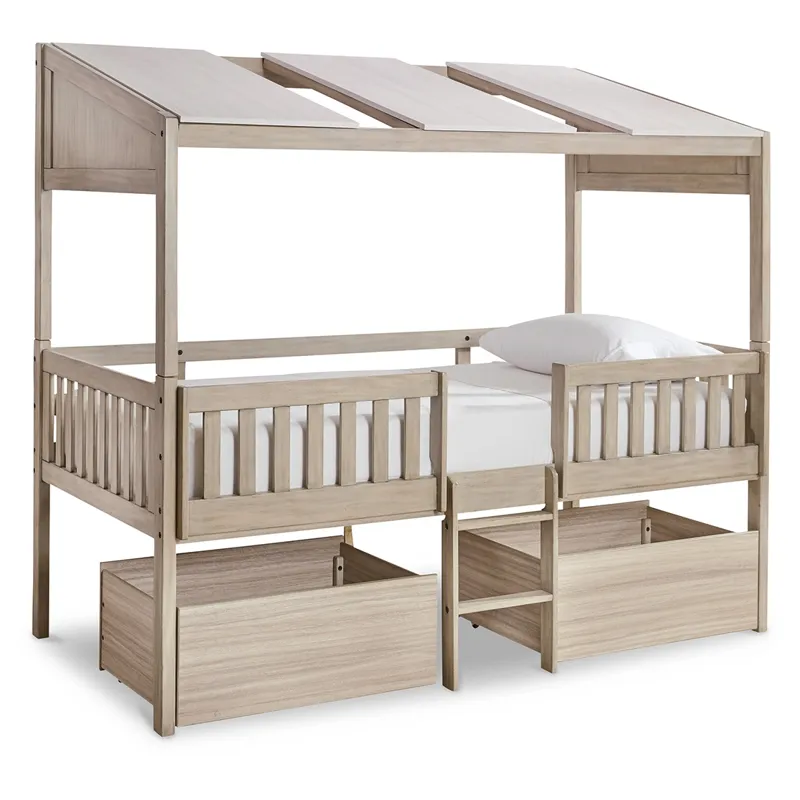 Wrenalyn Twin Loft Bed with Under Bed Bin Storage