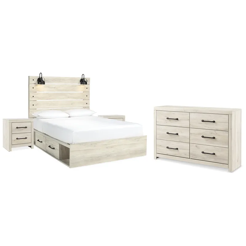 Cambeck Queen Panel Bed with Storage, Dresser and 2 Nightstands