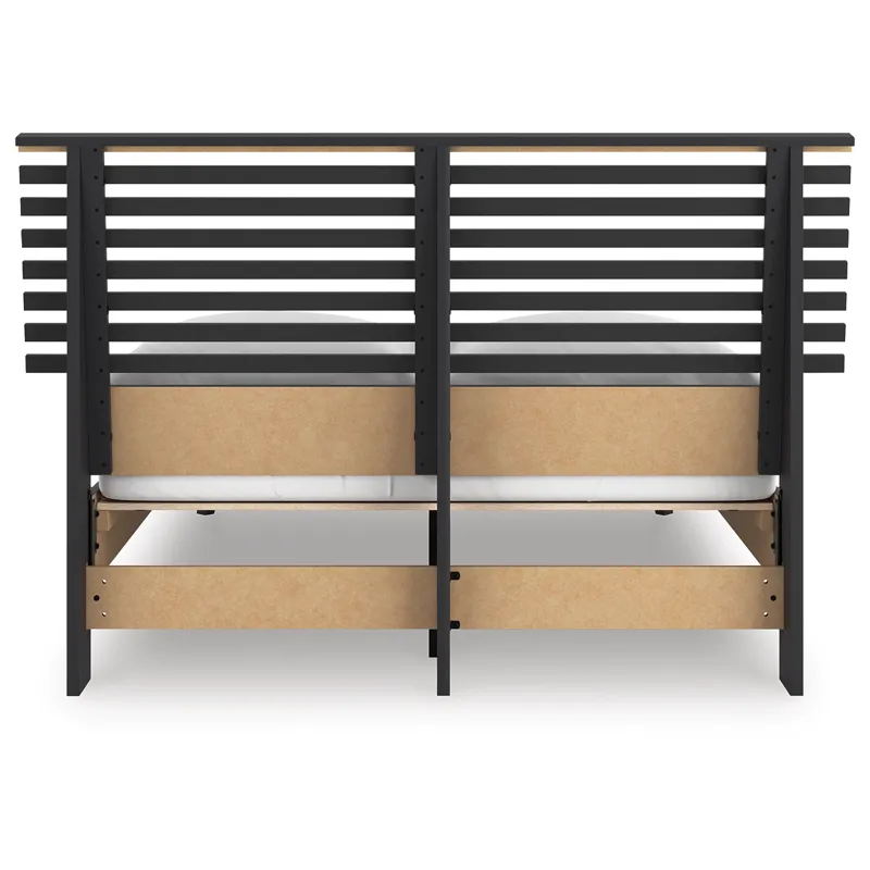 Danziar Full Slat Panel Platform Bed, Dresser and Mirror