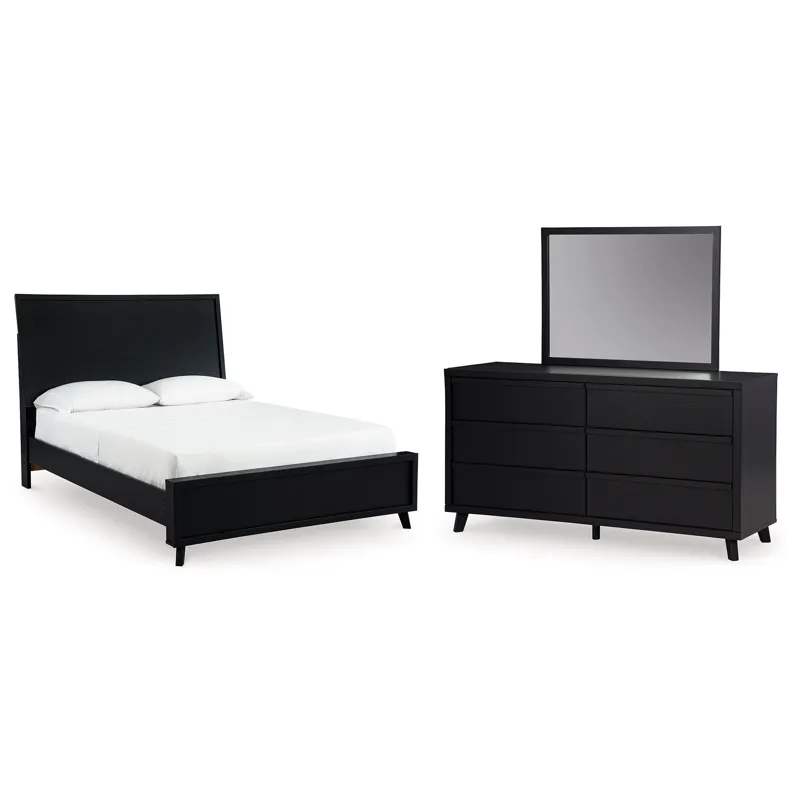 Danziar Queen Panel Platform Bed, Dresser and Mirror