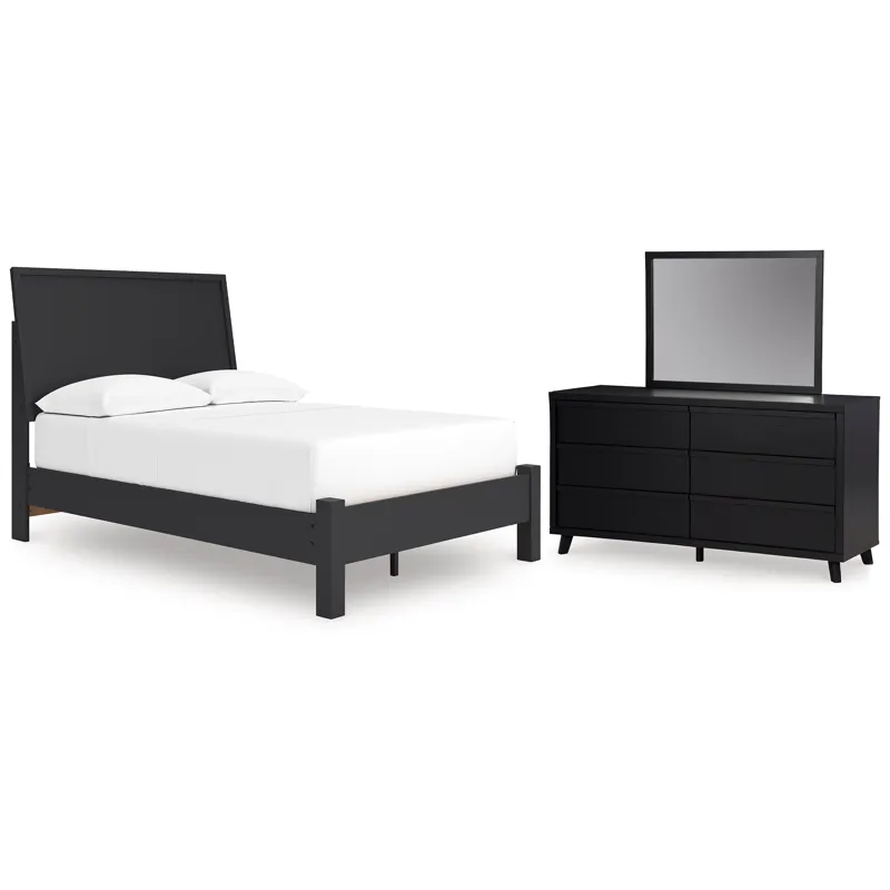 Danziar Full Panel Bed, Dresser and Mirror