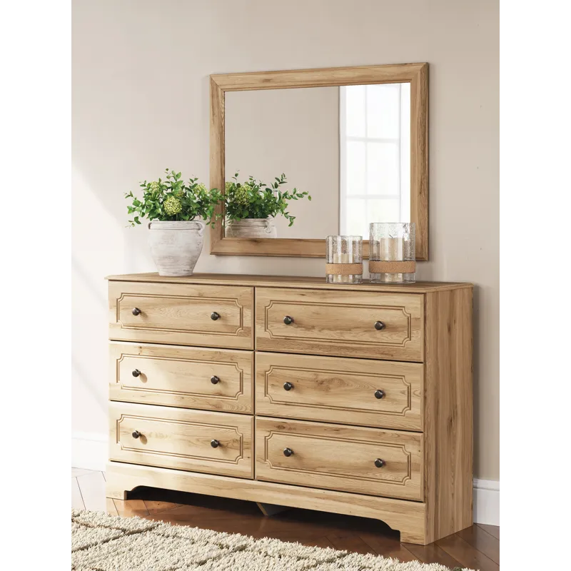 Aleaport King Panel Bed, Dresser, Mirror and Nightstand