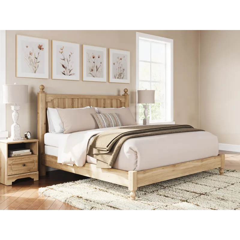 Aleaport King Panel Bed, Dresser, Mirror and Nightstand
