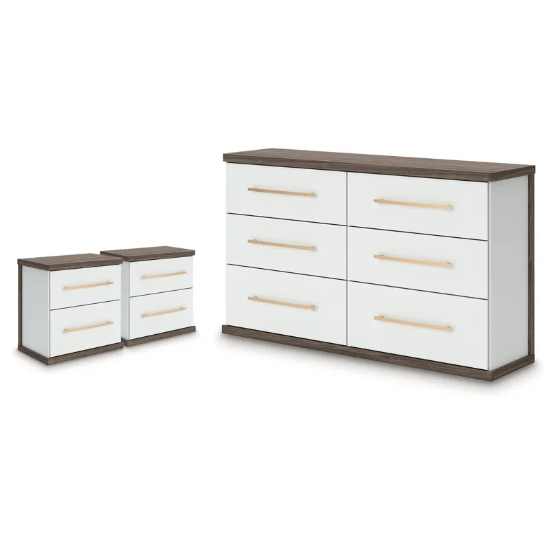 Kendanport Dresser and 2 Nightstands