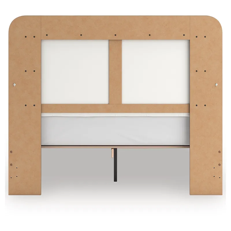 Kendanport Queen Upholstered Platform Bed, Dresser and Mirror