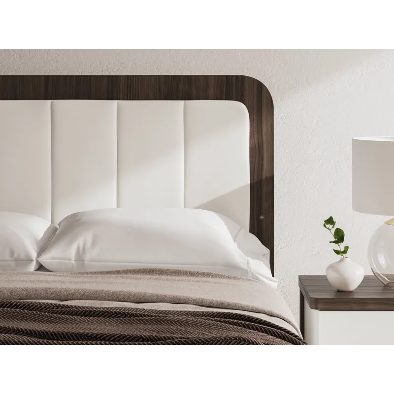 Kendanport Queen Upholstered Platform Bed, Dresser and Mirror