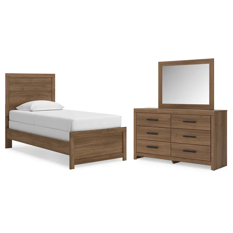Broachmyn Twin Panel Bed, Dresser and Mirror