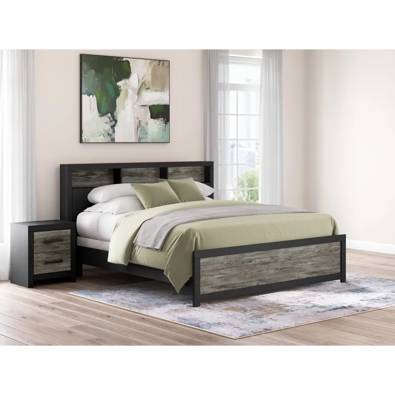 Broachmyn King Bookcase Panel Bed