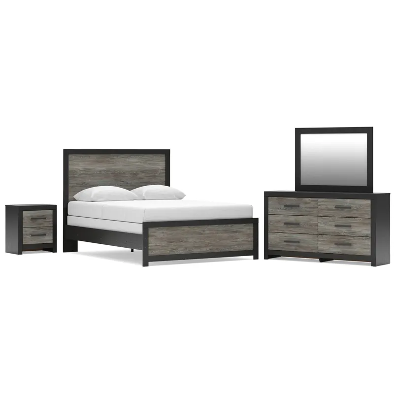 Broachmyn Queen Panel Bed, Dresser, Mirror and Nightstand
