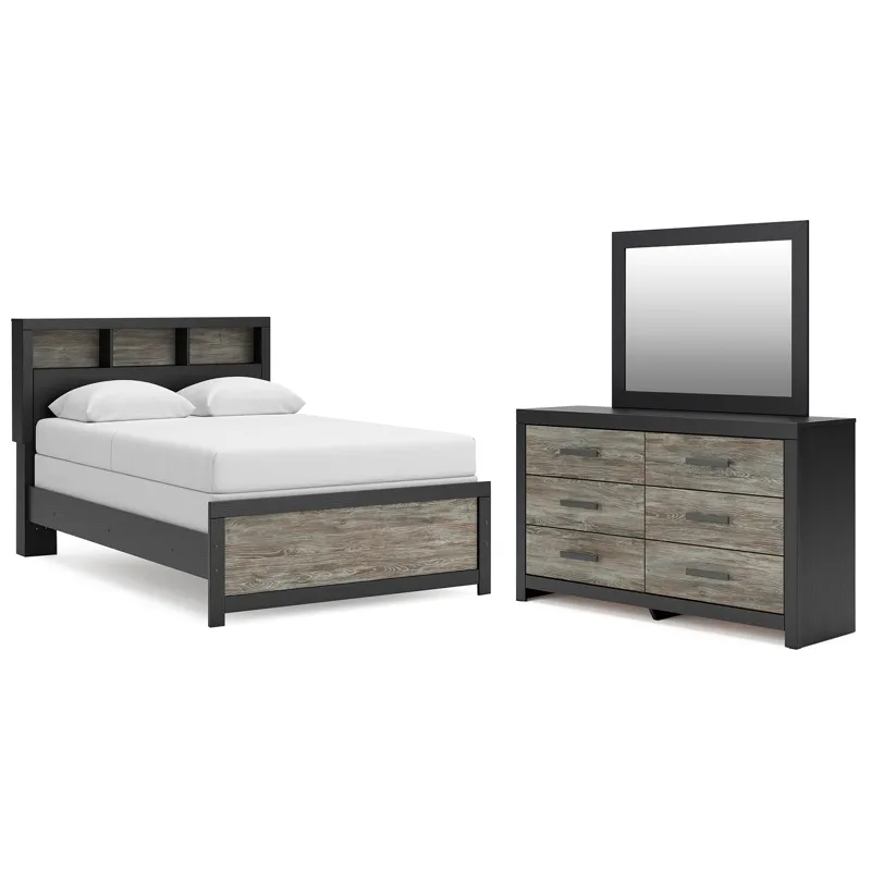 Broachmyn Full Bookcase Bed, Dresser and Mirror