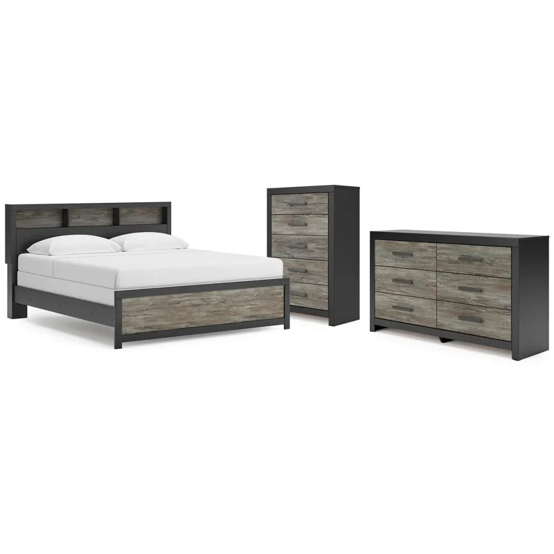 Broachmyn King Panel Bed, Dresser and Chest