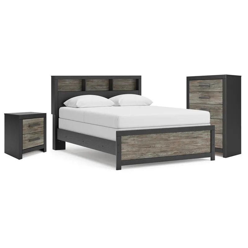 Jonnifer Queen Bookcase Bed, Chest and Nightstand