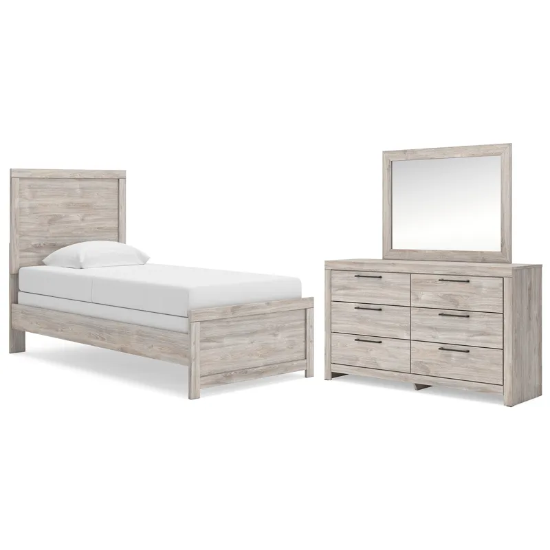 Broachmyn Twin Panel Bed, Dresser and Mirror