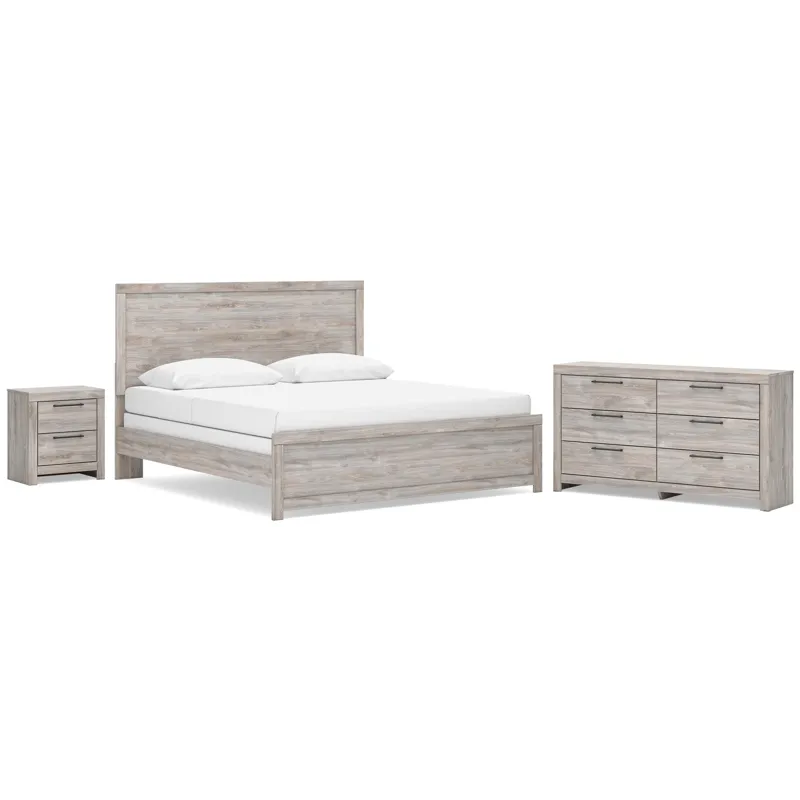 Broachmyn King Panel Bed, Dresser and Nightstand