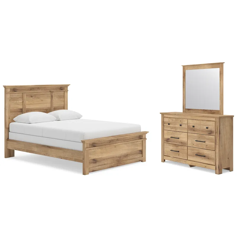 Makidern Queen Panel Bed, Dresser and Mirror