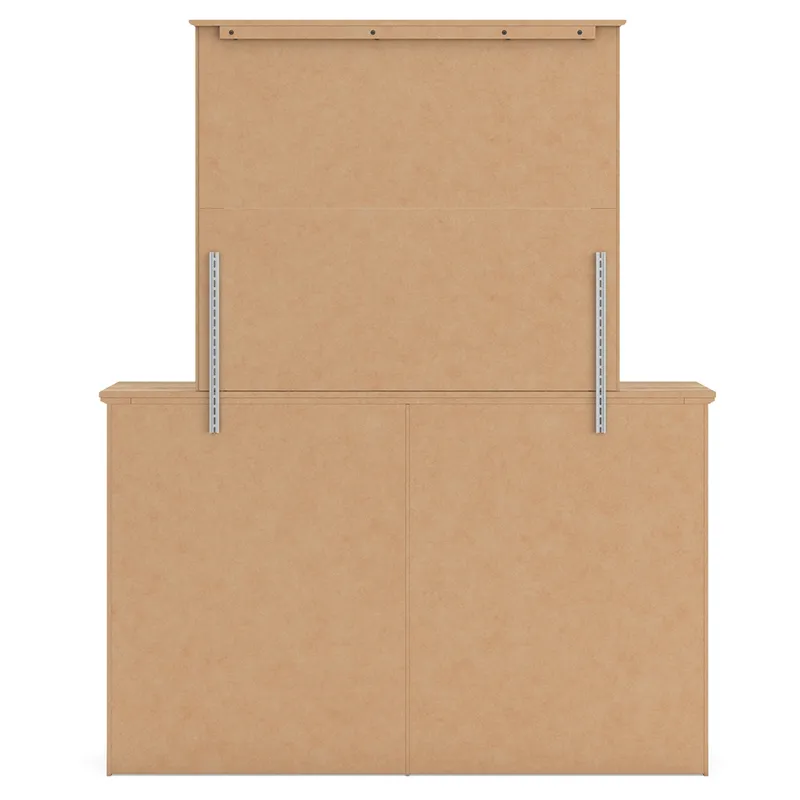 Fenderport Queen Panel Bed with Storage, Dresser and Mirror