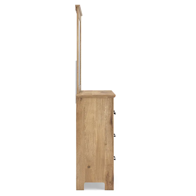 Fenderport Queen Panel Bed with Storage, Dresser and Mirror