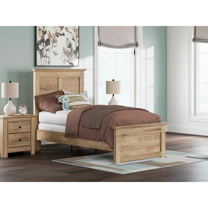 Makidern Twin Panel Bed, Dresser and Mirror