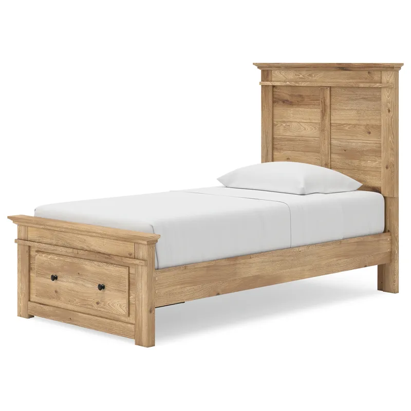 Makidern Twin Panel Storage Bed, Dresser and Mirror