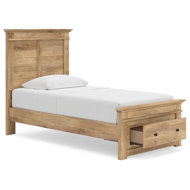Makidern Twin Panel Storage Bed, Dresser and Mirror