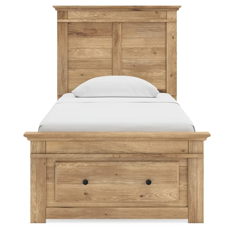 Makidern Twin Panel Storage Bed, Dresser and Mirror