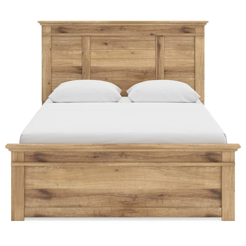 Fenderport Queen Panel Bed with Storage, Dresser and Mirror