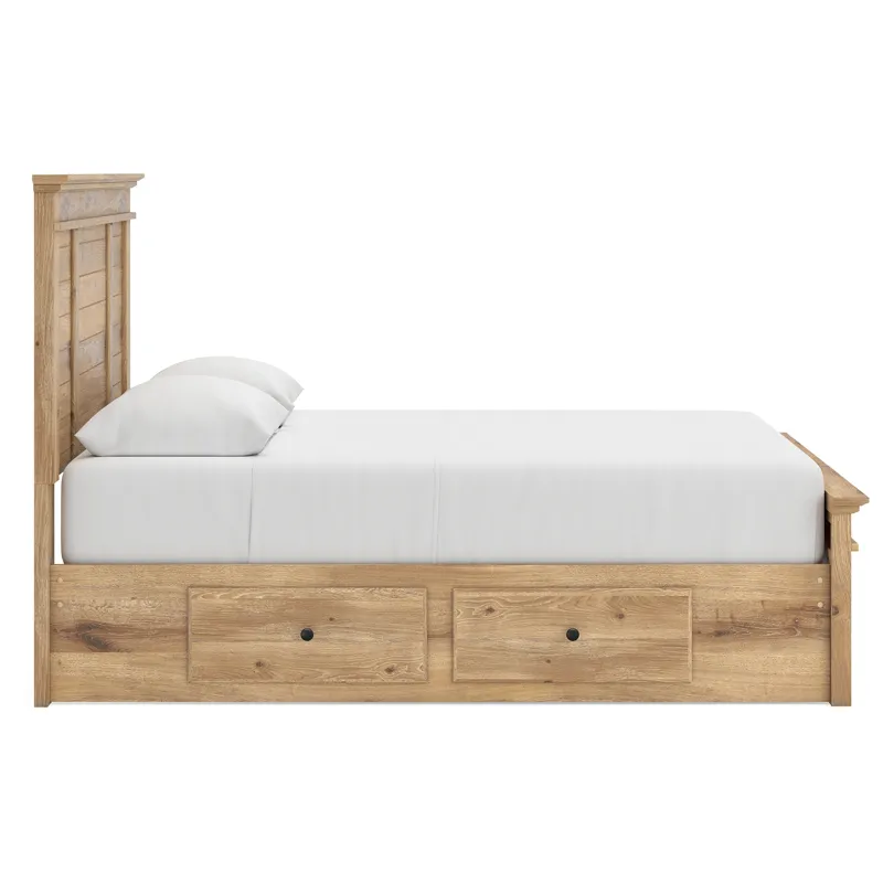 Fenderport Queen Panel Bed with Storage, Dresser and Mirror