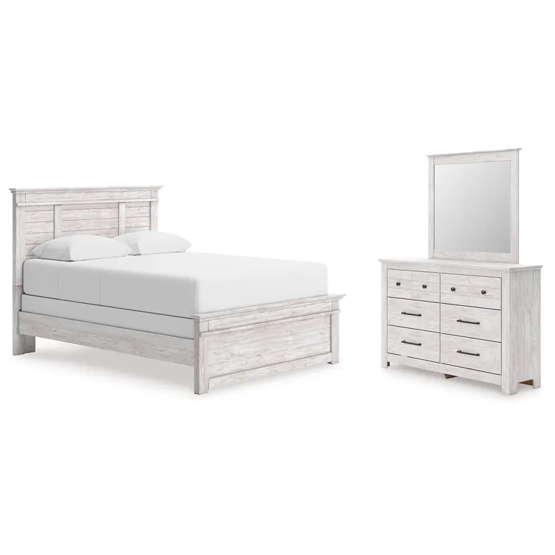 Makidern Queen Panel Bed, Dresser and Mirror