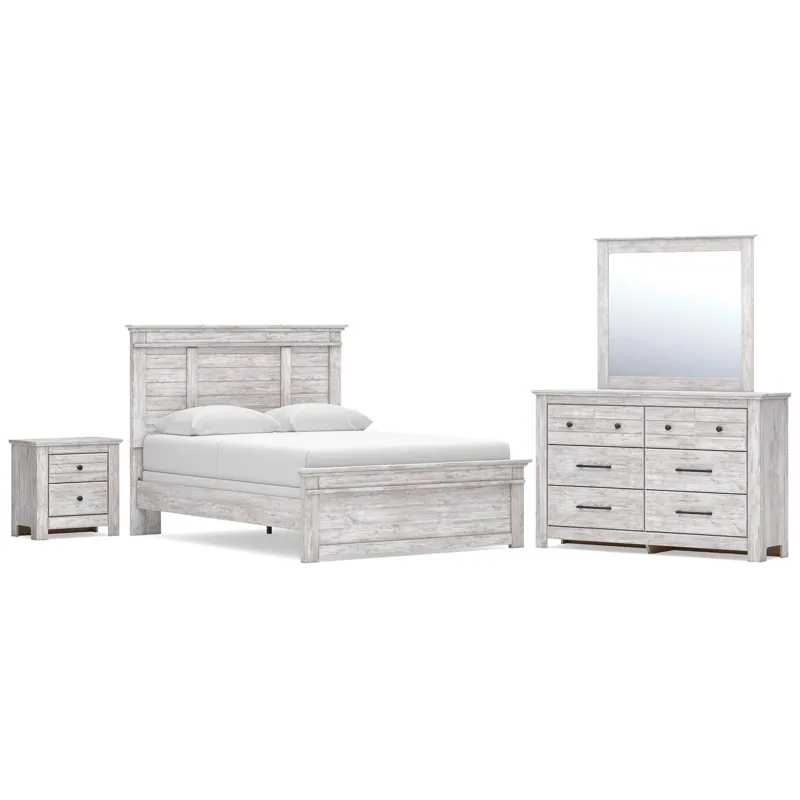 Makidern Queen Panel Bed, Dresser, Mirror and Nightstand