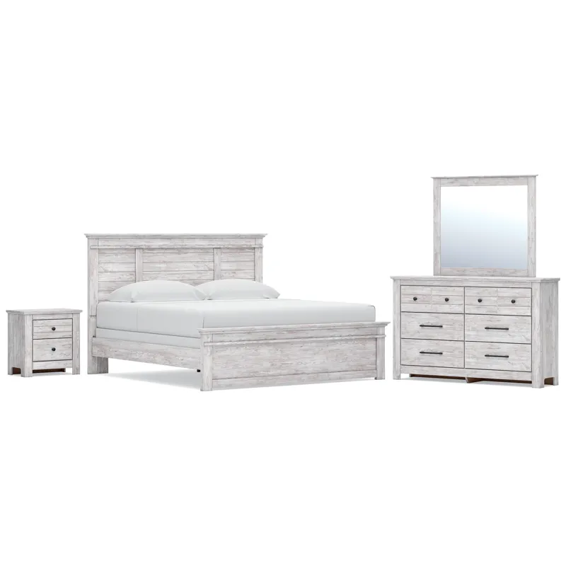 Makidern King Panel Bed, Dresser and Nightstand
