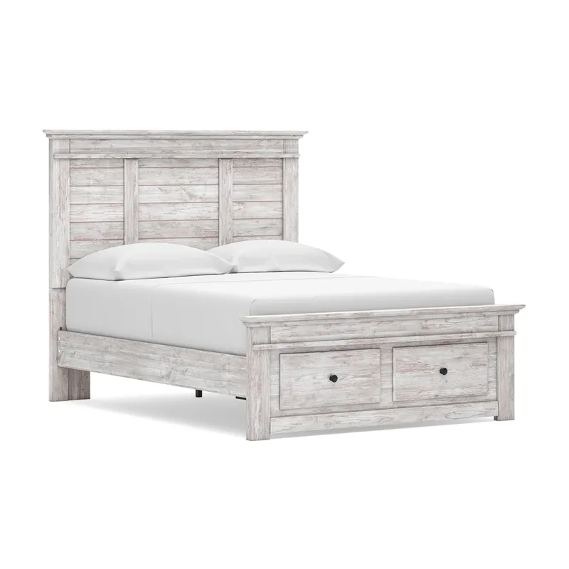 Makidern Full Panel Storage Bed, Dresser and Mirror