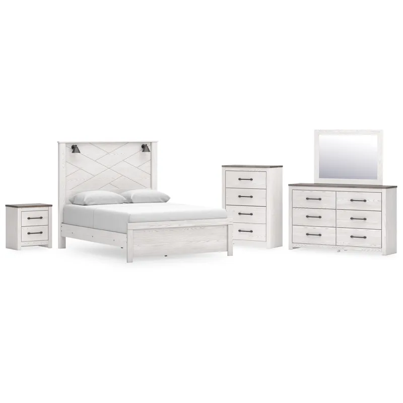 Gerridan Queen Panel Bed, Dresser, Mirror, Chest and Nightstand