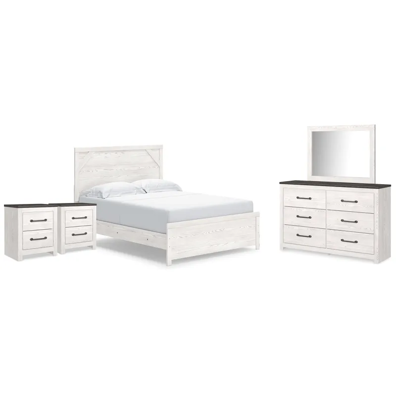 Gerridan Queen Panel Bed, Dresser, Mirror and 2 Nightstands