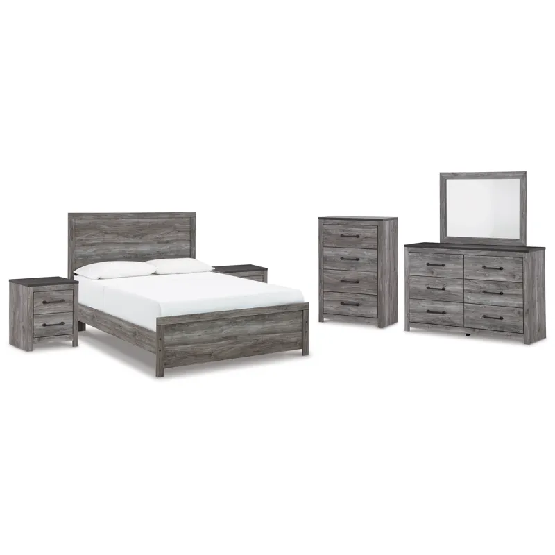 Bronyan Queen Panel Bed, Dresser, Mirror, Chest and 2 Nightstands