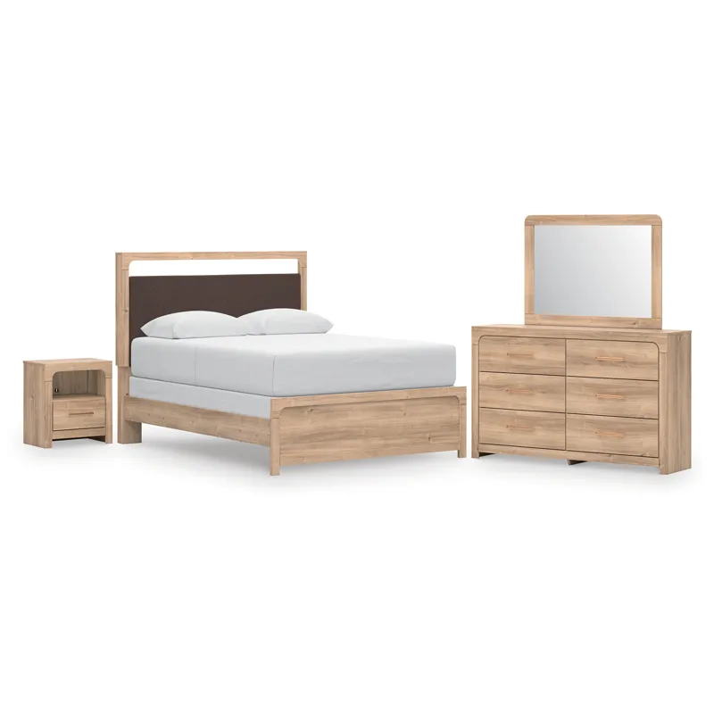 Kinlanni Queen Panel Bed, Dresser and Nightstand