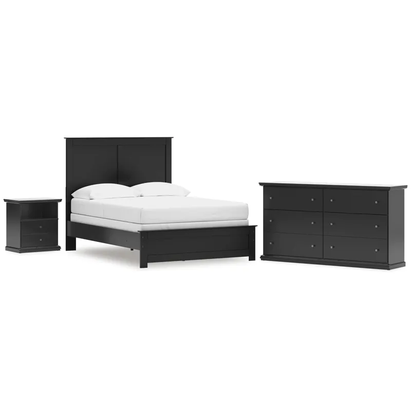 Maribel Full Panel Bed, Dresser and Nightstand