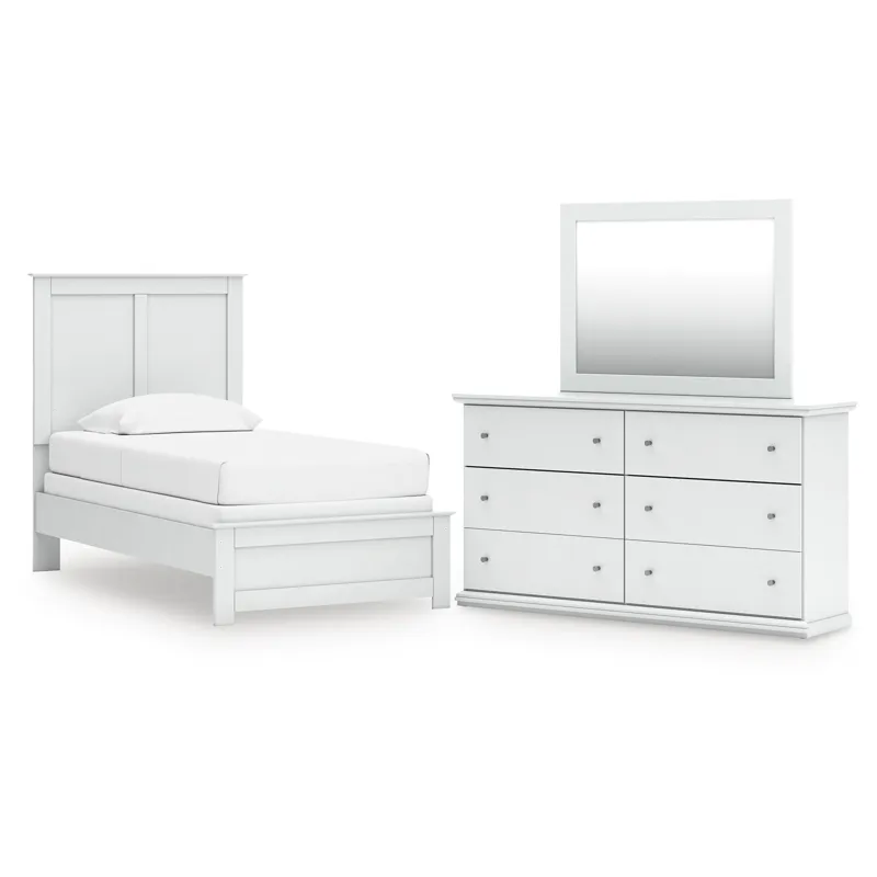 Bostwick Shoals Twin Panel Bed, Dresser and Mirror
