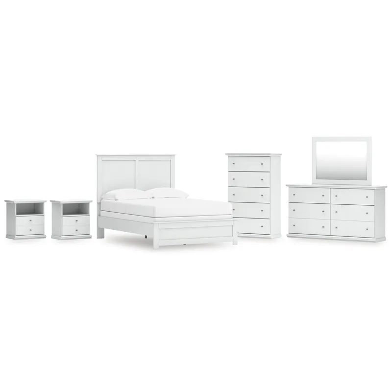 Bostwick Shoals Full Panel Bed, Dresser, Mirror, Chest, and 2 Nightstands